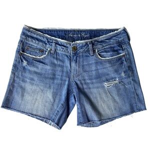 Boho Lace Trim Denim Cutoff Shorts Jorts Y2K Festival American Eagle 10